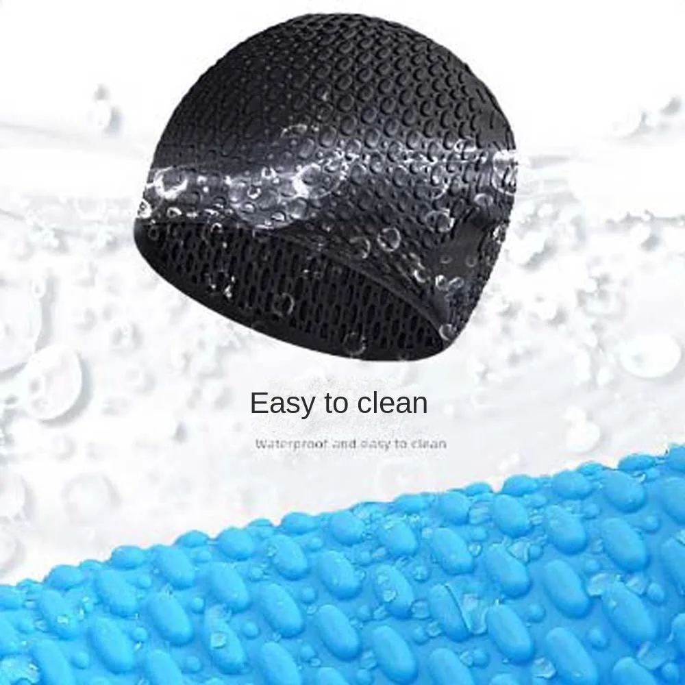 

Soft Silicone Swimming Cap Waterproof High Elastic Pool Hat Wear-resistant Flexible Protect Ears Bathing Caps Swim Sports