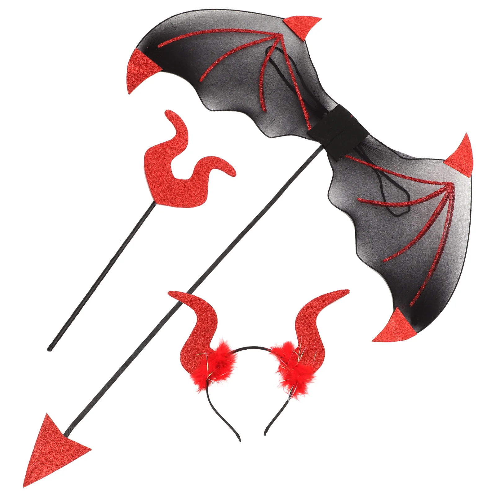 

1 pc Costume Set Halloween Horn Headband Party Cosplay Supplies Demon Wings Accessories For Women Fancy Dress Festival