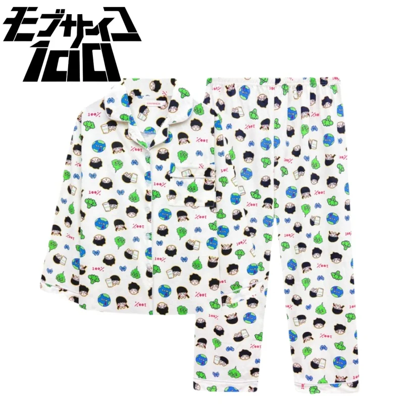 

Mob Psycho 100 Cotton Pajamas Cartoon Shigeo Kageyama Casual Loungewear Comfortable and Breathable Holiday Gifts for Girls