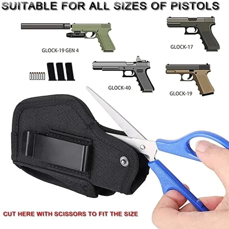 Hot Universal Tactical Gun Holster Metal Clip Hunting Belt Concealed Carry IWB OWB Holsters for All Size Subcompact Handguns image 4