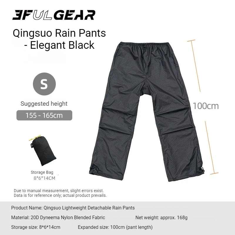 3F UL GEAR Lichtgewicht splitregenjas met capuchon 15D nylon bovenkant Outdoor regenbroek Wandelponcho met mouwen Waterdicht Unisex