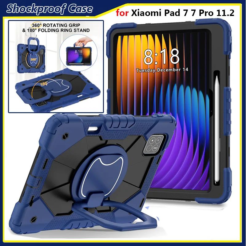 

Чехол для Xiaomi Pad 7 Pro Pad 7 2024 11,2 дюйма Mi Pad 7 11,2 дюйма 2024 Ручка для планшета Подставка Сверхмощный противоударный чехол Cove