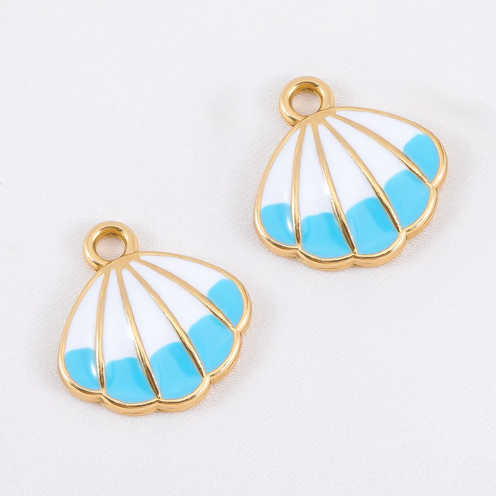 

10pcs Bestseller Alloy Enamel Shell Pendant Iridescent Mermaid Core DIY Bracelet Necklace Earrings Fantasy Ocean Jewelry Finding