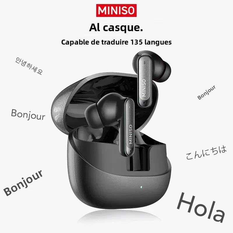 MINISO MS106 Bluetooth écouteurs AI traducteur écouteurs TWS oreille pince sport écouteurs réduction du bruit casque sans fil