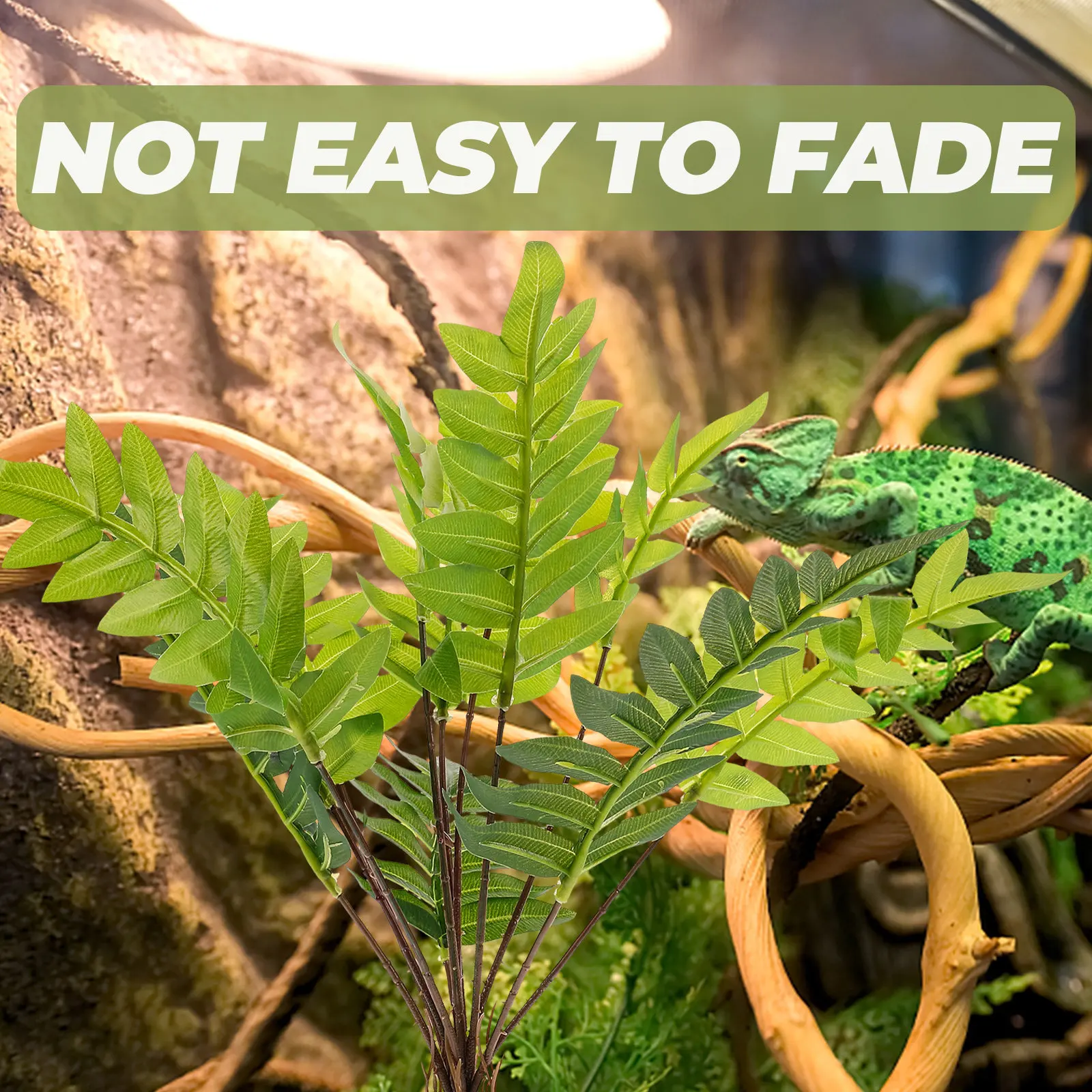 Lifelike Fake Reptile Plants for Terrarium & Aquarium – Realistic Simulated Plant Decor for Tank Landscaping