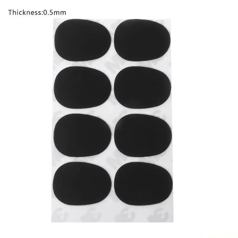 M5TC 0.5mm 0.8mm 8Pcs Black Color Type Mouthpiece Patches Pads Cushions Set