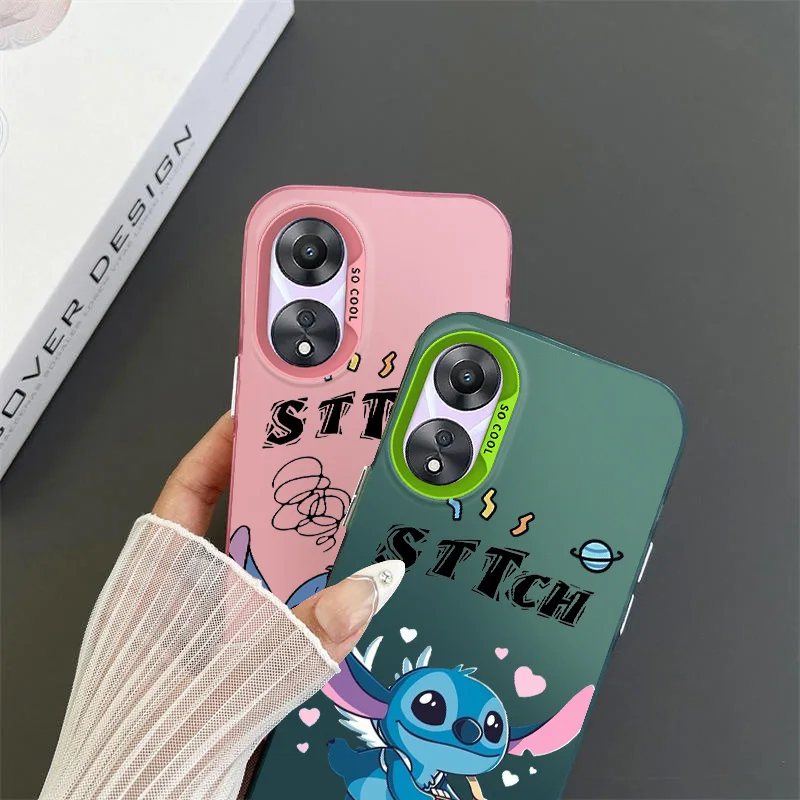 Cute Stitch For OPPO A 31 37 38 55 57 58 74 76 78 94 98 Reno 6 7 8 Z T Pro Colorful Phone Case Soft Funda Silicone Cover Shell