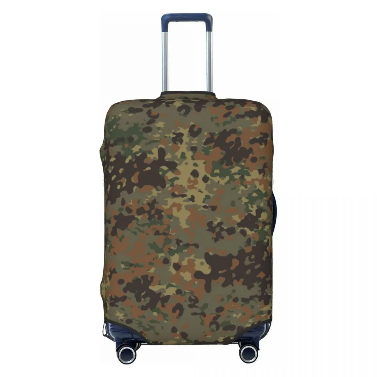 

Custom Flecktarn Camo Luggage Cover Elastic Military Army Camouflage Travel Suitcase Protective Covers Fits 18-32 Inch