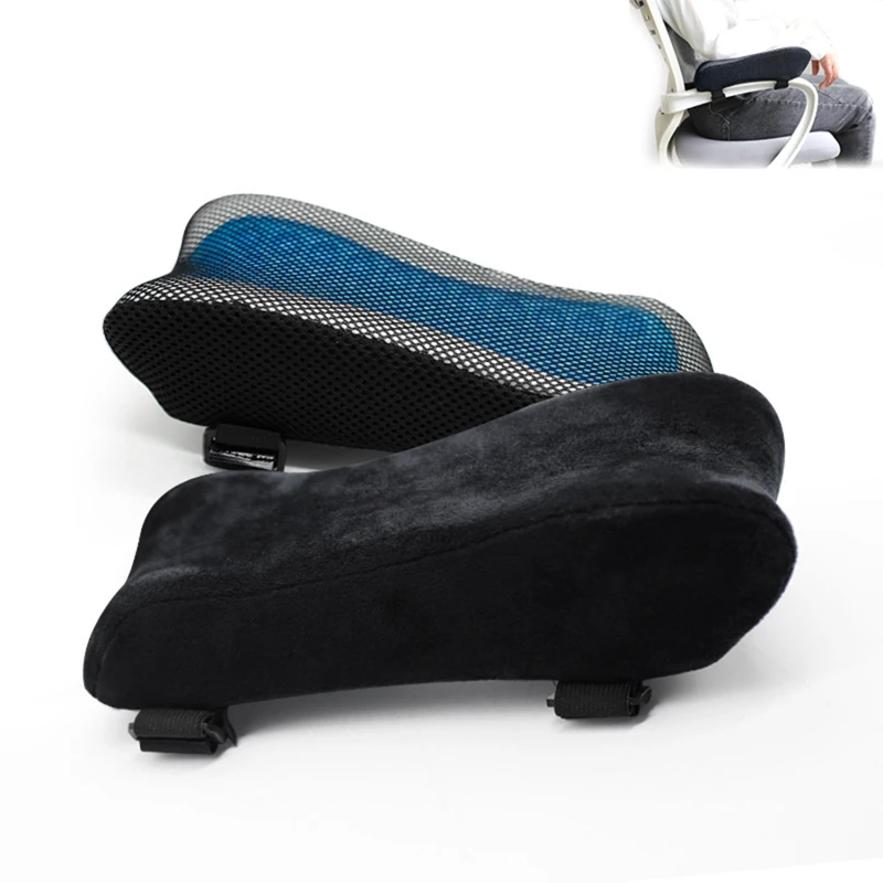 

1PC Memory Foam Chair Armrest Pads Black Computer Chair Armrest Cushion Relief Elbows Forearm Pressure Pad For Home Offiice