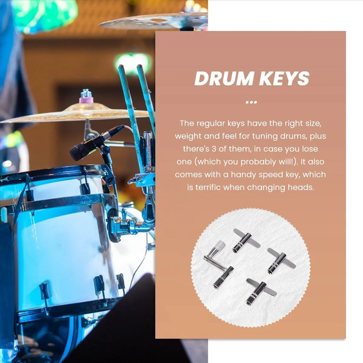 

* Отличные ключи для барабана, 4-пакетный ключ для настройки барабана с ключом с непрерывной скоростью движения, детали ударных инструментов для барабанщиков