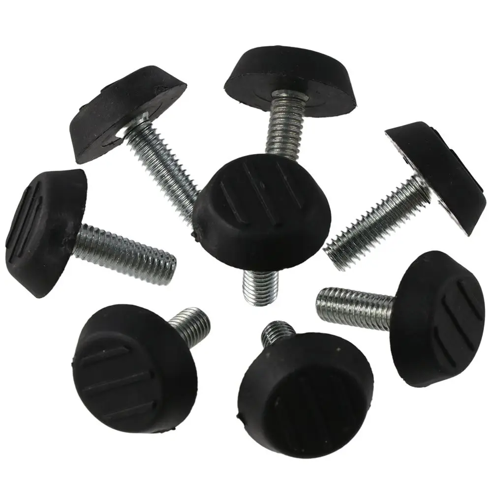 10 Pcs M6 Thread Adjustable Furniture Levelers Screw in Galvanized Steel Glide Furniture Leveling Feet Screw on Floor Leveler