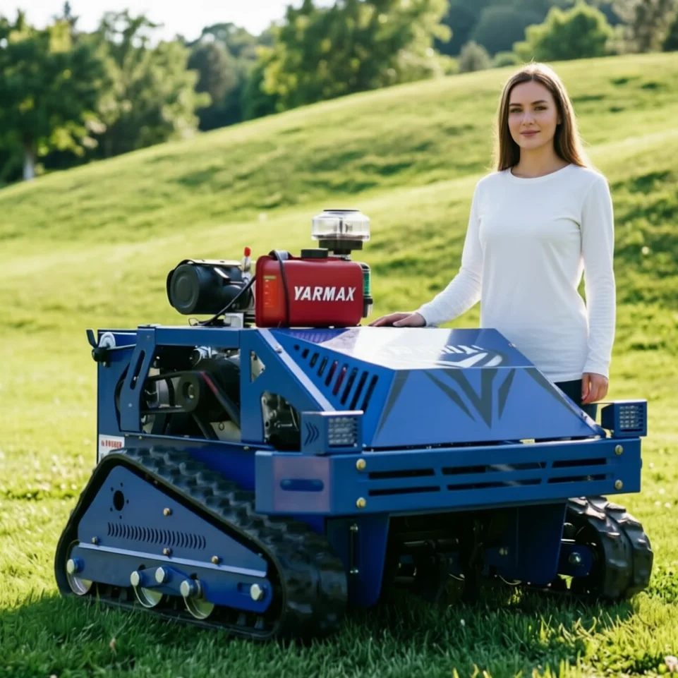 

Customized compact remote control lawn mower easy operate petrol cutter for small yard backyard home garden care