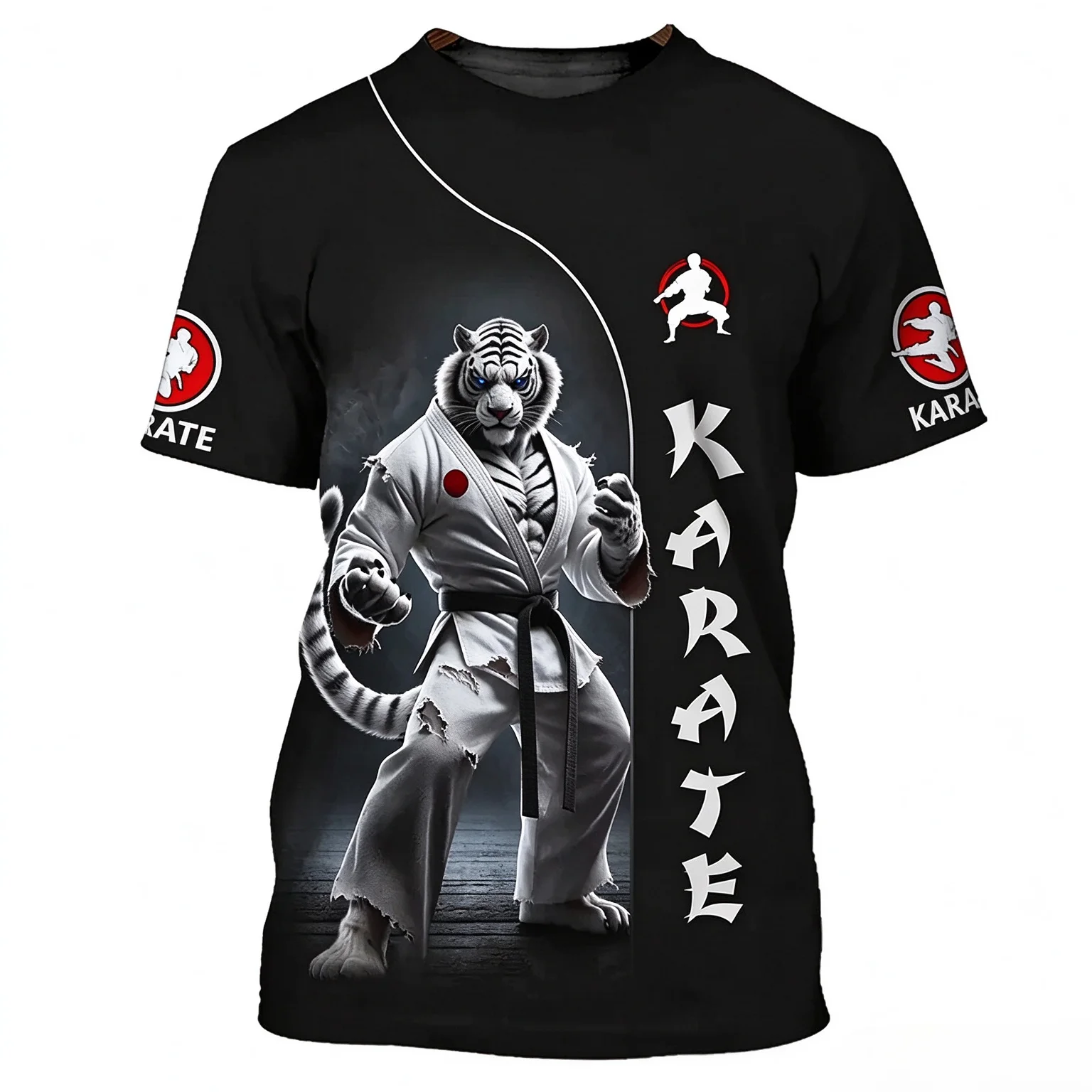 Specialized Karate Training Crew Neck Tee, Unrestricted Movement, Quick-Dry Breathable for Sparring & Fitness Training