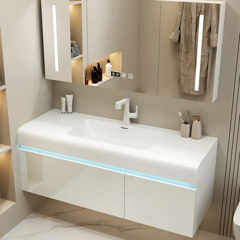 

Storage Organizer Bathroom Cabinets Sink White Makeup Vanity Bathroom Cabinet Toilet Mirror Meuble Salle De Bain Home Furniture