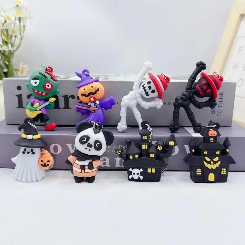 Halloween Decor Keychain Cute Cat Bat Spider Black Animal Funny Key Ring for DIY Craft Bag Accessory Gift - view 2