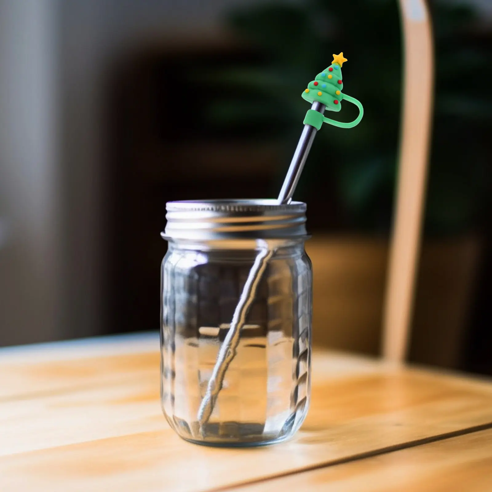 

4Pcs Straw Dust Caps Silicone Covers Creative Cartoon Reusable Straw Tips Protector for Drinking Cups Tumblers
