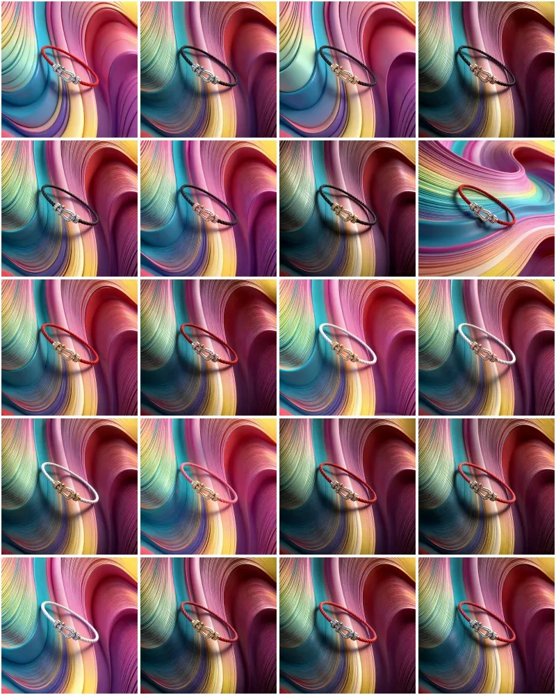 

Кожаный браслет с микроинкрустацией цирконием и застежкой-подковой на красной нити - для мужчин и женщин, подходит для пар.