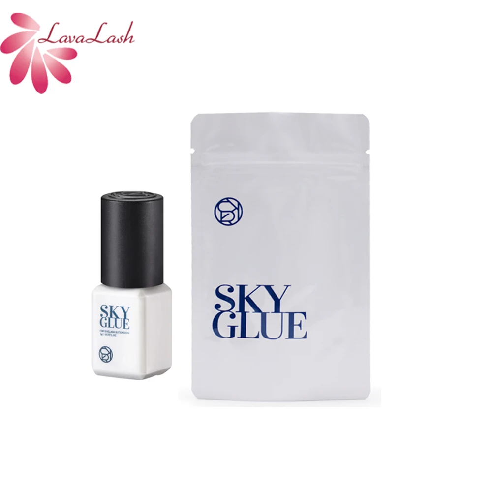 5 Bottles Korea Sky Glue S+ for Eyelash Extensions Adhesive 5ml Black Cap False Lash Glue Tools Beauty Makeup Professional