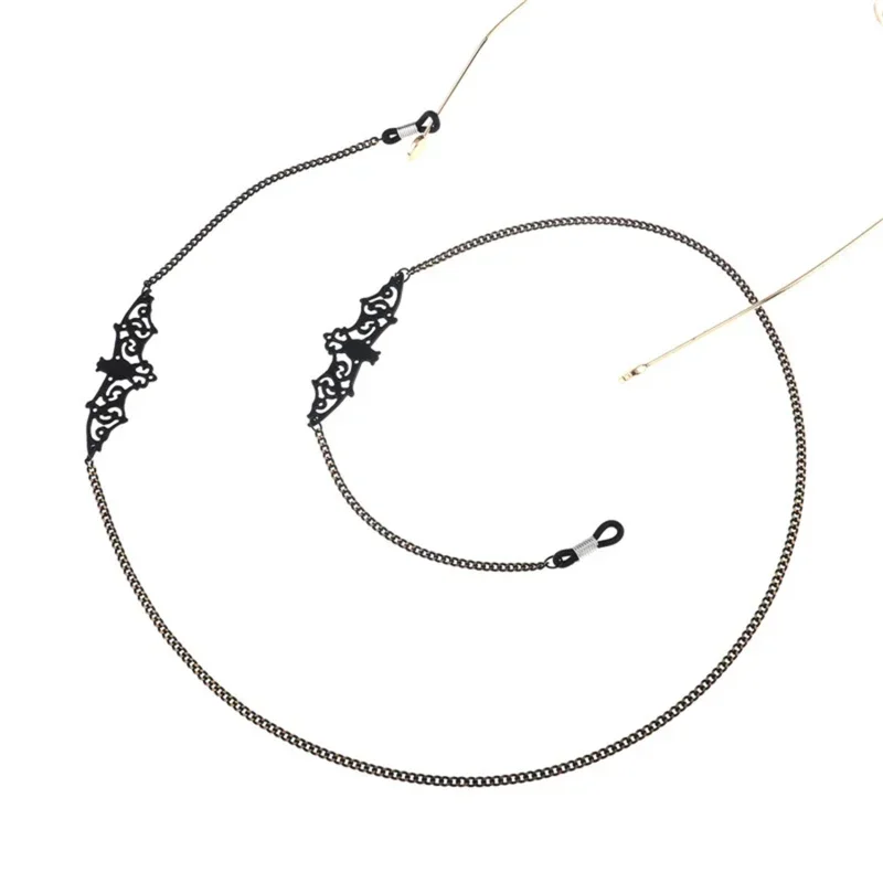 سلسلة النظارة الجديدة السوداء الجوف الخفافيش قلادة سلسلة النظارة المضادة للانزلاق وعصرية مكافحة فقدان سلاسل النظارات المجوهرات #3