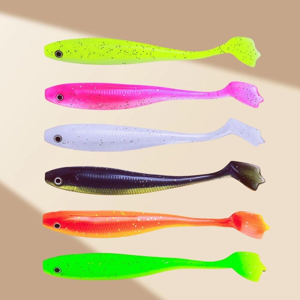 

6PCS Lure Soft Bait Duck Foot T-tail Frog Palm Fish Baits PVC Imitation For Saltwater and Freshwater Fishing Accessories Lures
