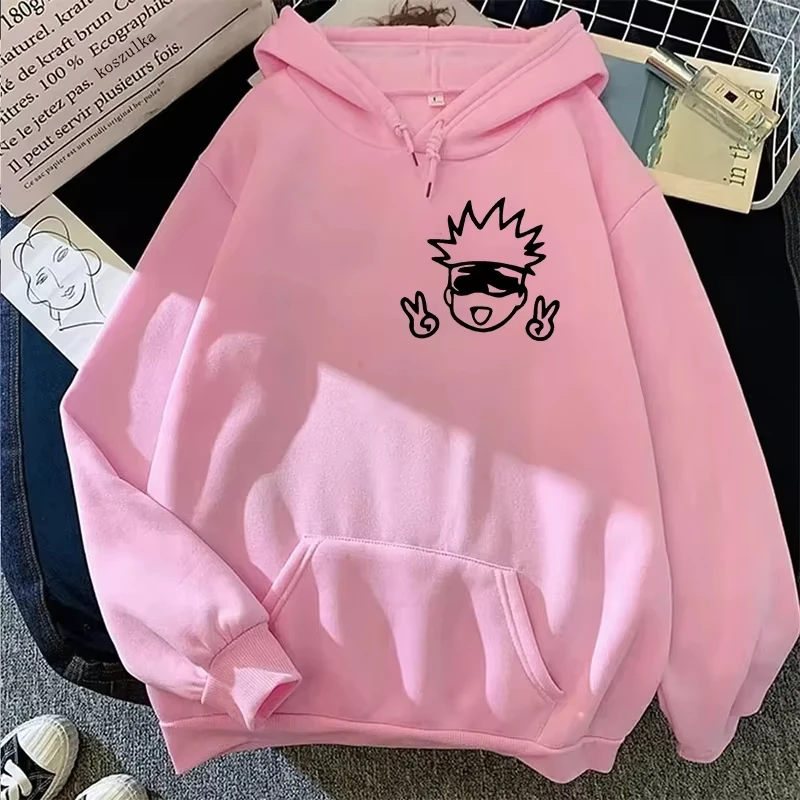 للجنسين Jujutsu Kaisen أنيمي هوديي 2025 ربيع الخريف كبير Kawaii Gojo Satoru التصميم الجرافيكي الشارع الشهير البلوز