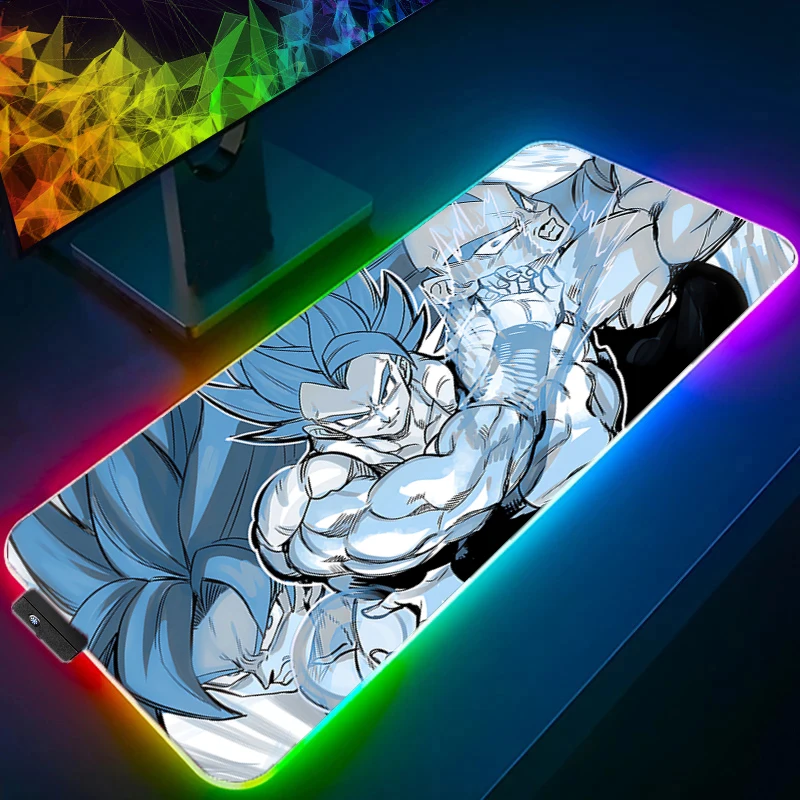 

RGB Mouse Pad Dragon Ball Game Rubber Backlight Pc Keyboard Laptops Computer LED Desk Mat Gaming Acessories Anime game Mousepad