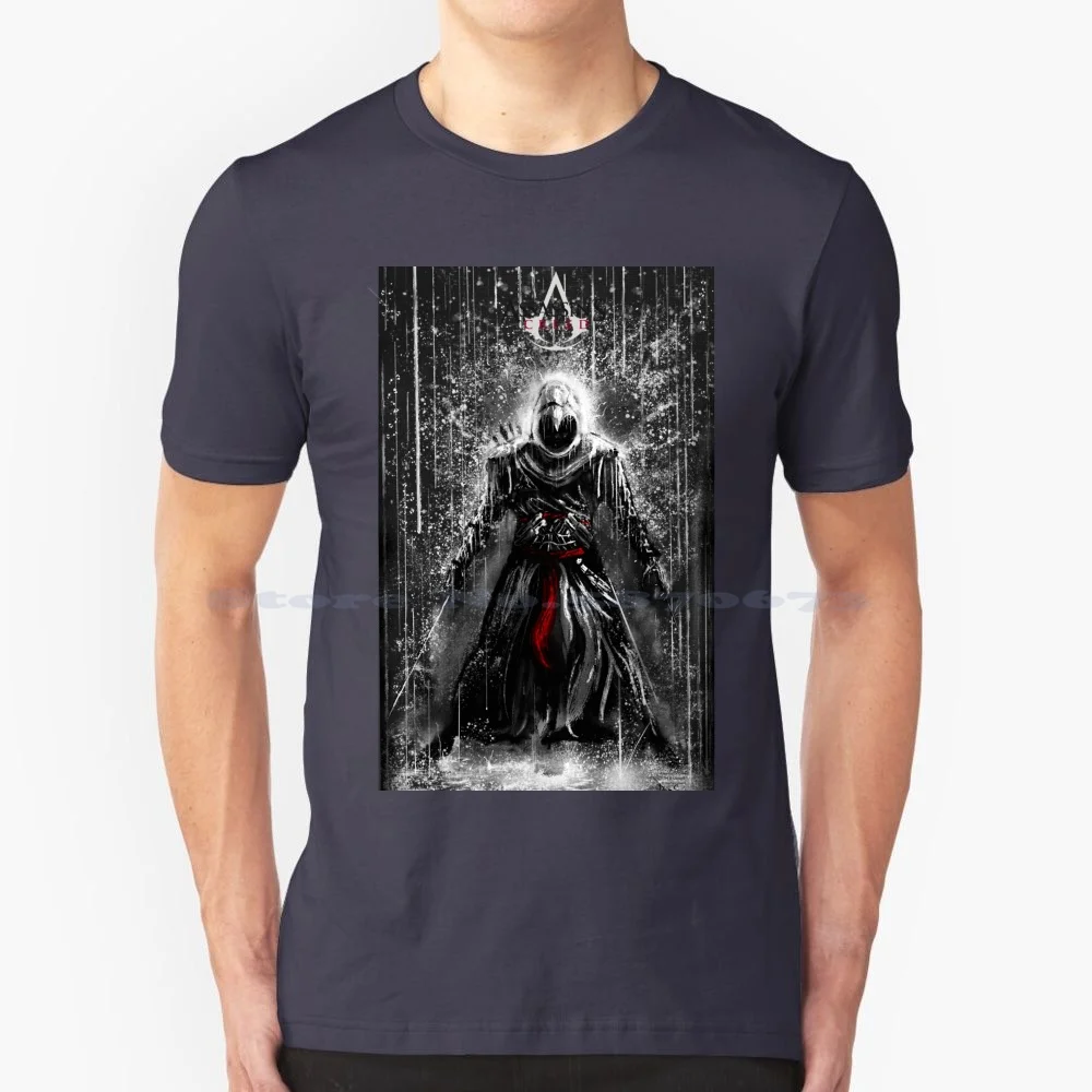 Camiseta de Assassin'S Creed The Stand 100% de algodón, playera para juegos de Pc, espada, hoja, trueno, lluvia, Honor, Cruz, cómics, estilo cómic