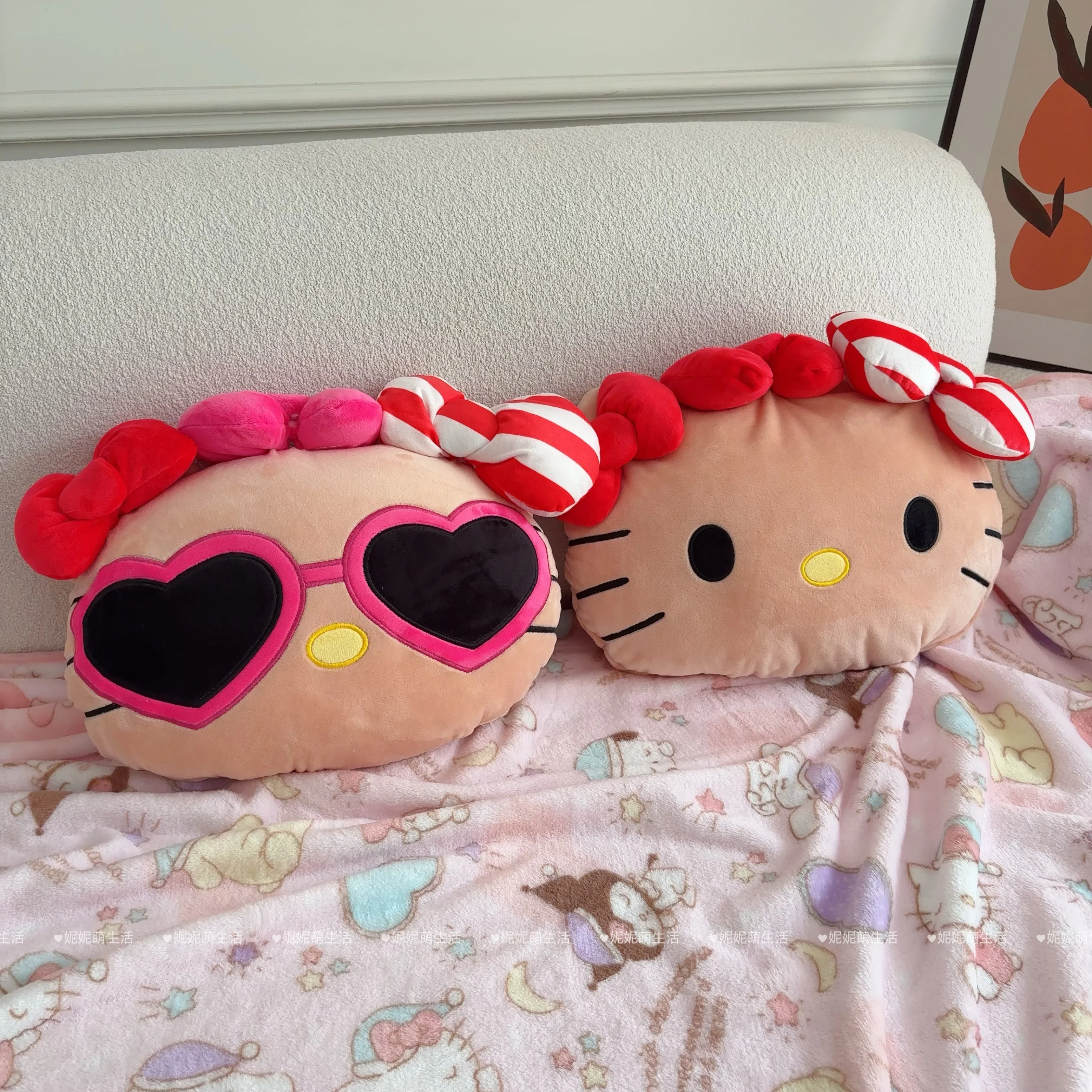 

Мягкие плюшевые игрушки с рисунком «Hello Kitty», удобная подушка с одеялом, подушка для дивана-кровати, плюшевая игрушка, домашний декор, рождественские подарки для девочек