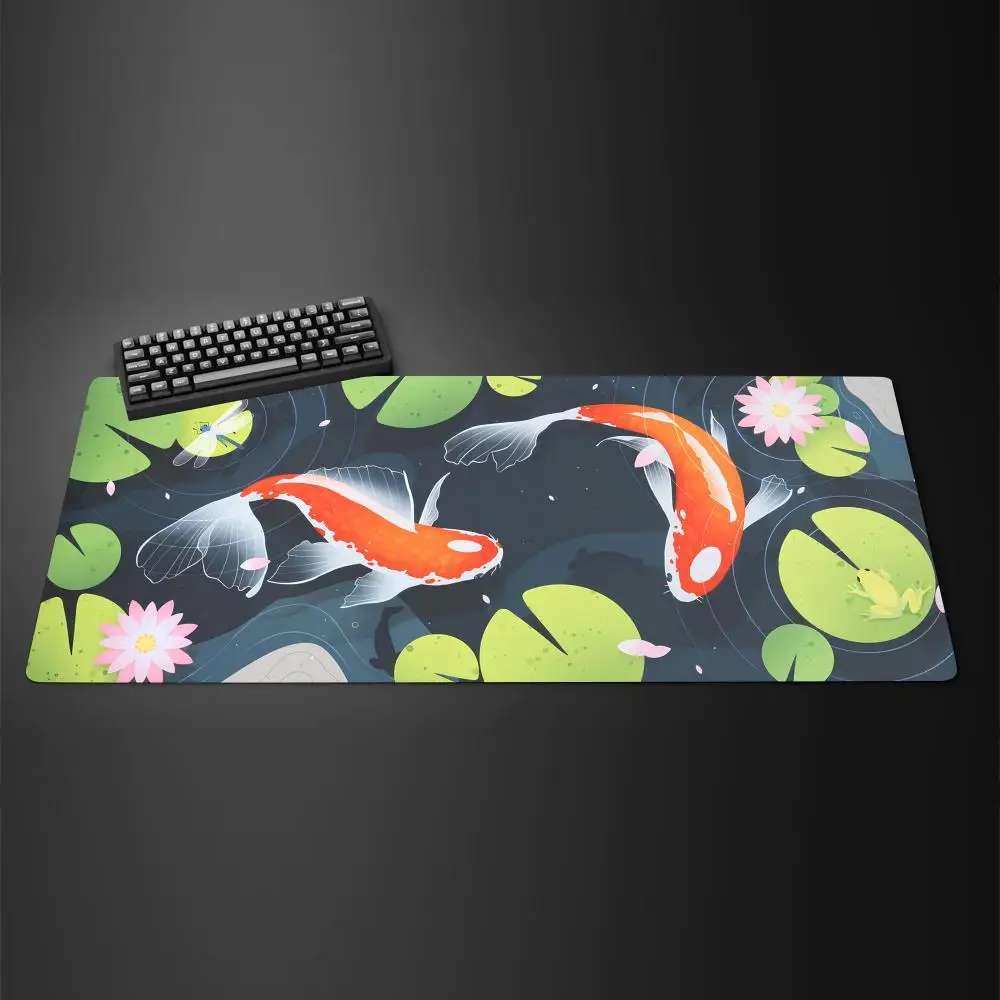 

Pond Koi Mouse Pad Large Size Rubber Base Anti-slip PC Desk Accessories Mousepad for Offices and Gamer Keyboard Mats Decor Mat