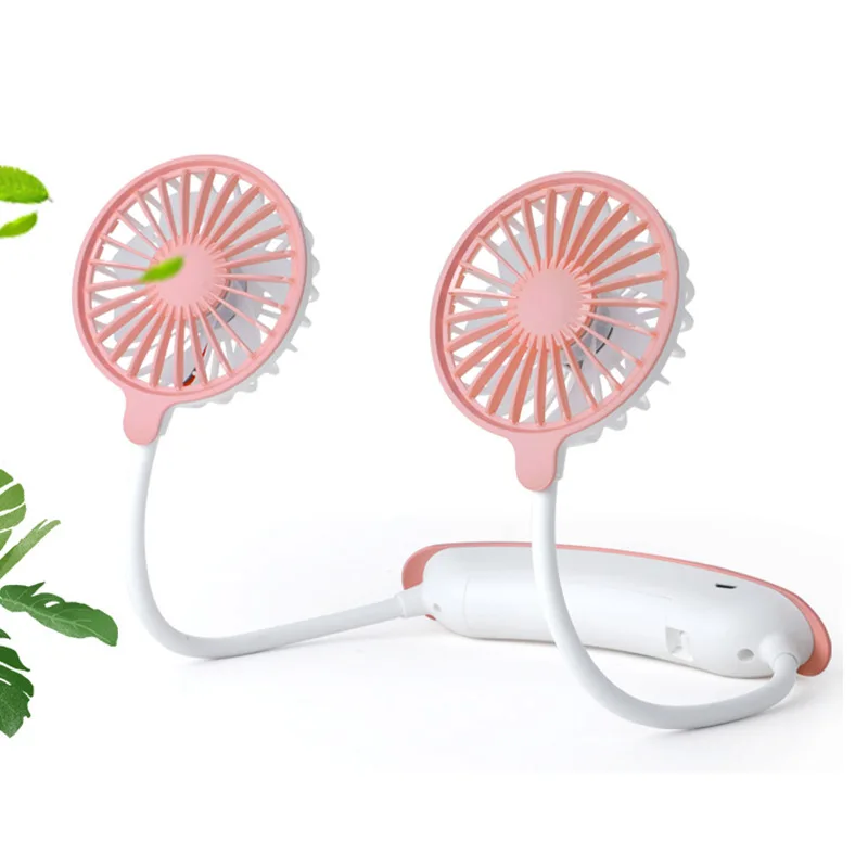 Summer Lazy Sports Charging Neck Hanging Fan Mini Neck Hanging Fan Hands USB Neckband Fan for Sports Home Office Travel Outdoor