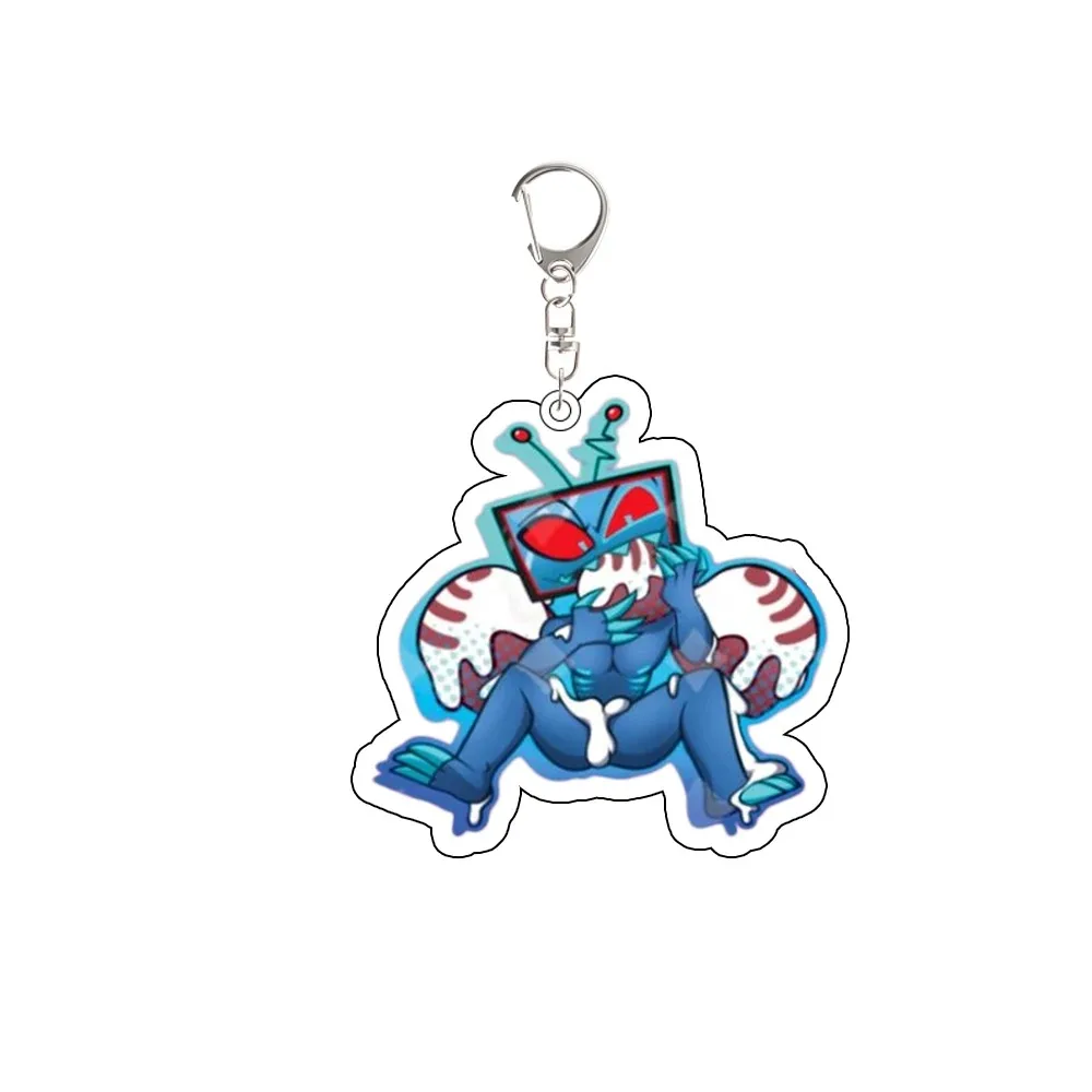 Anime Hazbin Hotel Alastor Vox Valentino Velvet Acrylic Keychain