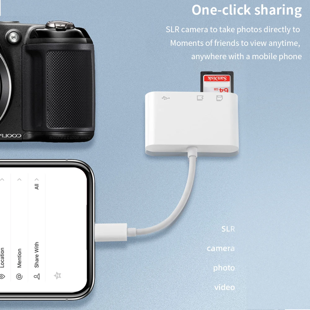 تيشريك مايكرو USB 3 في 1 قارئ بطاقة الذاكرة ، قرص يو خارجي ، مايكرو SD ، TF ، محول فلاش حملة ، ذكي