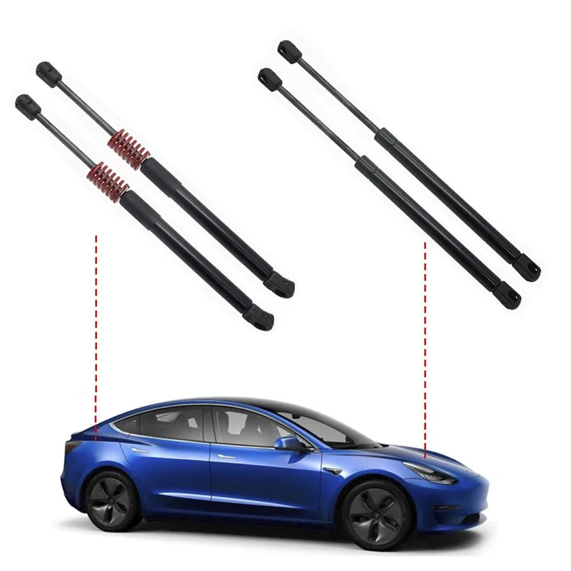 2pcs Front Rear Trunk Tailgate Lift Struts For Tesla Model 3 Boot Gas Spring Shock Support Hydraulic Rod