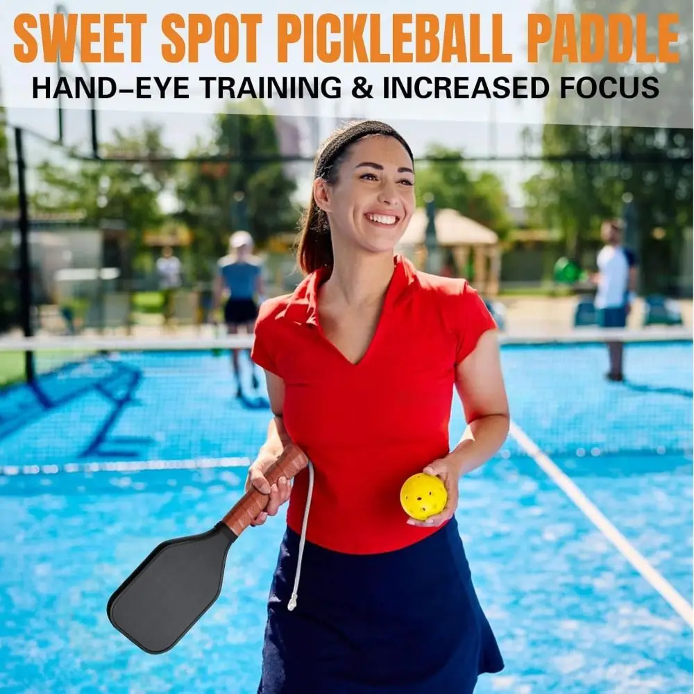 Carbon Fiber Pickleball Training Paddle Frosted Surface Long Handle Pickleball Core Sweet Spot Wear Resistant USAPA Approved