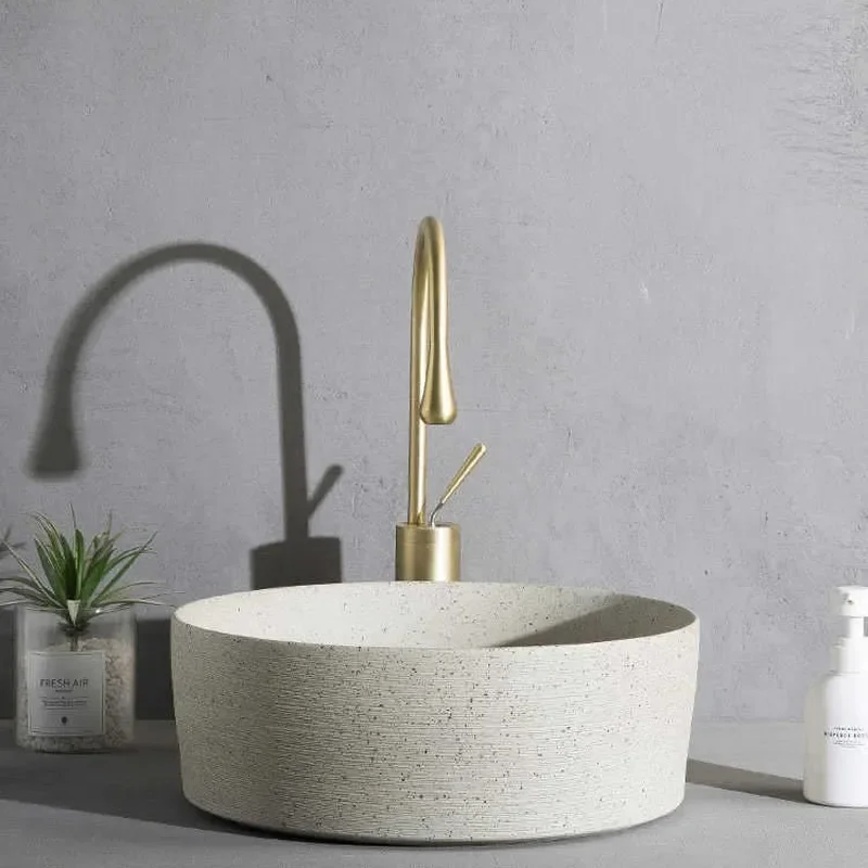 for Platform Basin Zen New Chinese Retro Wash Basin Small Apartment Household Balcony Bathroom Art Wash Basin Ceramic