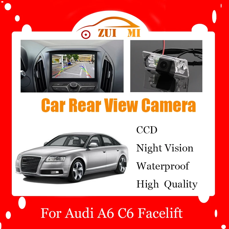Car Reverse Rear View Auto Camera For Audi A6 C6 Facelift 2010 CCD Full HD Night Vision Backup Parking Camera Shockproof