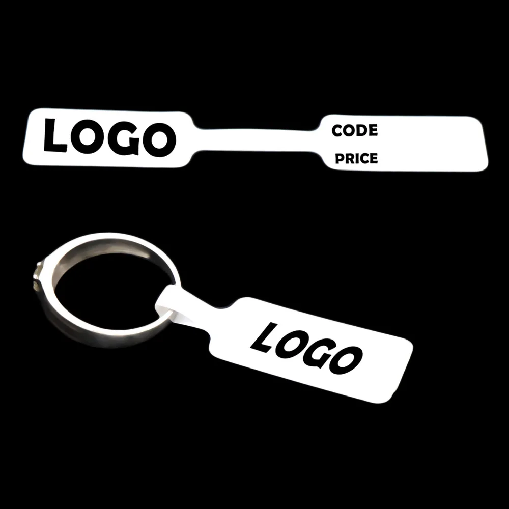 100 stuks vierkante kop ketting ring aangepast logo verpakking etiket prijskaartje voor sieraden display maken accessoires vinden groothandel