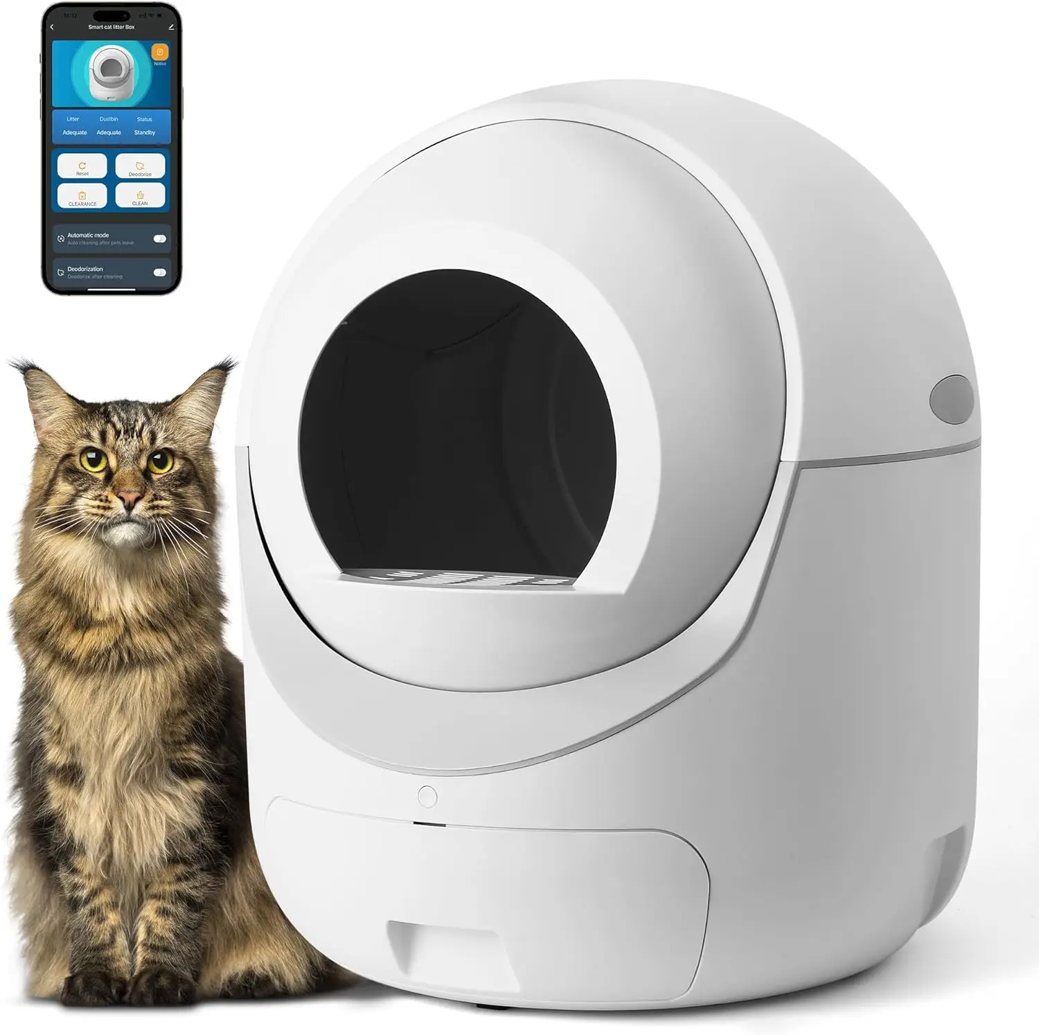 

Контейнер для кошачьего туалета-LargeCat, самоочищающийся контейнер для наполнителя для нескольких кошек, с защитой от зажимов
