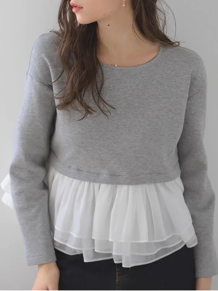 

Модный женский свитер свободного кроя в японском стиле с цветными вставками, повседневный, осенне-зимний, простой, трендовый