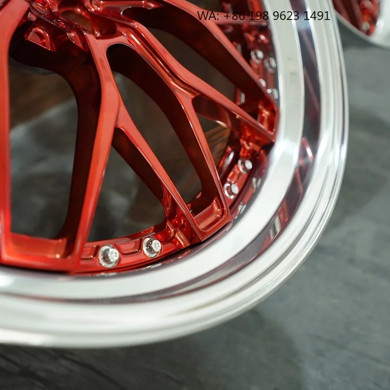 High-end customized deep concave forged alloy wheel hub, multi-inch single-piece sport rims, 5×3 PCD, gold polished finish