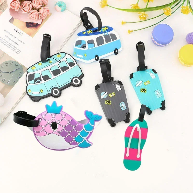 1PCS Luggage Tags Travel Accessories Silicone Suitcase Tags Fashion Style Silicon Portable Travel Label ID Address Holder