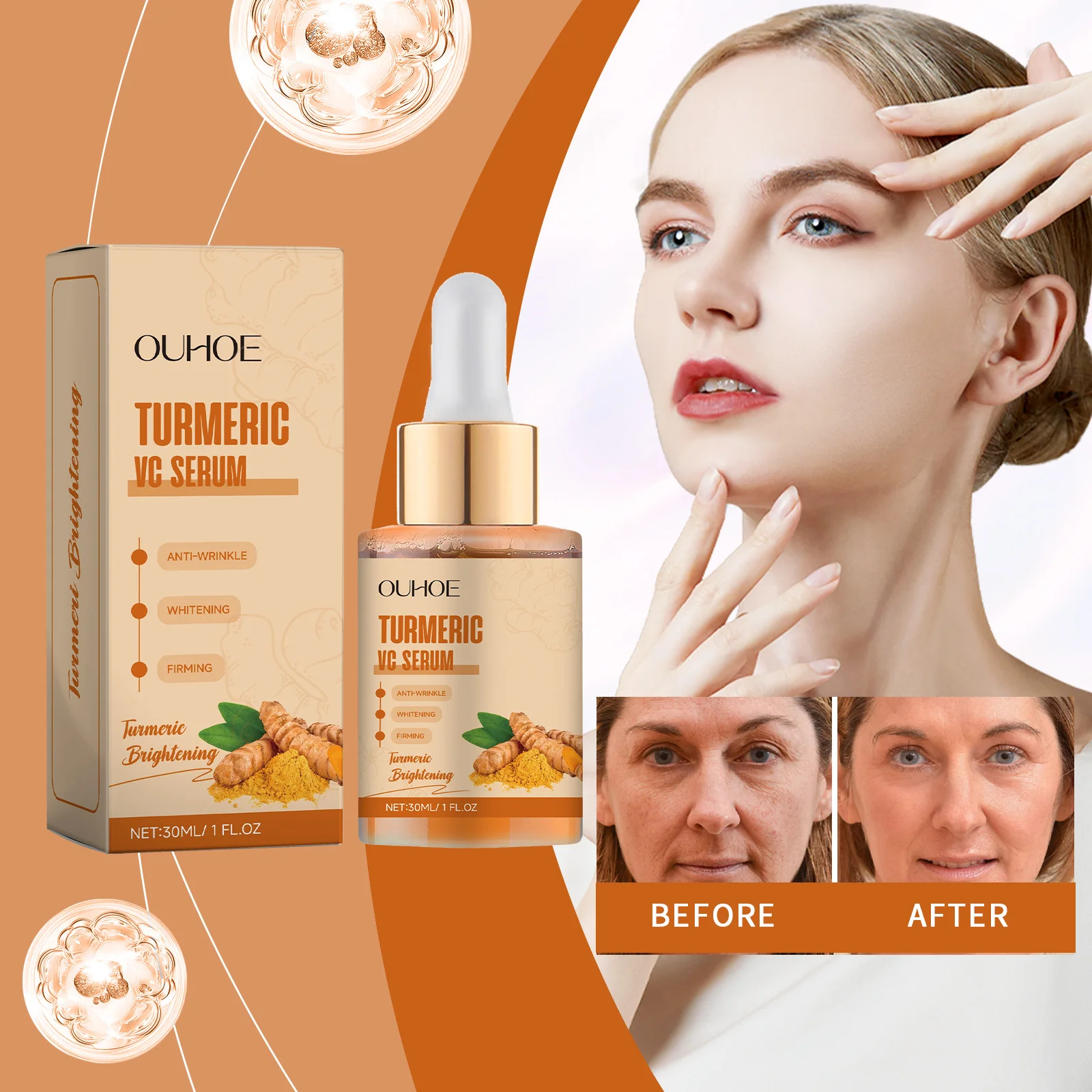 Turmeric facial essence hydrating, moisturizing, mild, moisturizing, glossy, delicate facial skin care essence