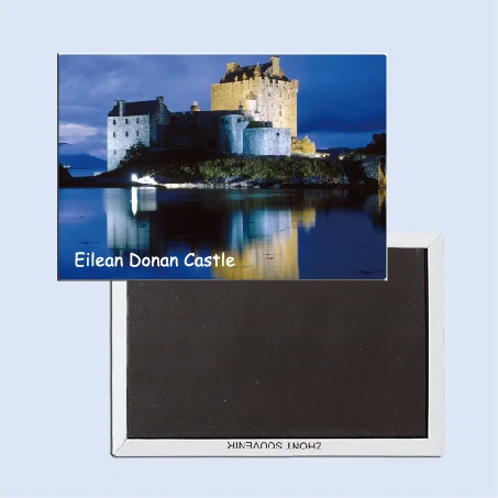 Travel Refrigerator Magnets 78*54mm,Eilean Donan Castle Scotland Tourist Rigid Magnets 20621