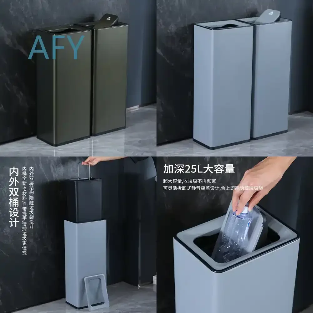 Stainless Steel Paper Towel Holder Cover for Trash Can for Office Corridor Hotel Lobby Toilet Turn Straight Large Capacity