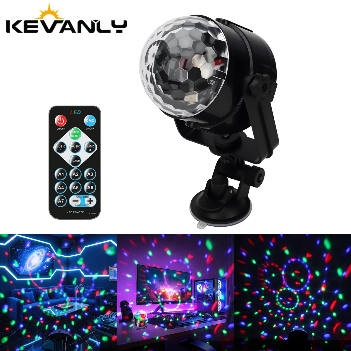 Lampu Panggung Ritme Musik Bola DJ LED USB 5V Proyektor 3 Warna Lampu Dekoratif Pesta Liburan untuk Hadiah Natal Pesta Kamar Tidur