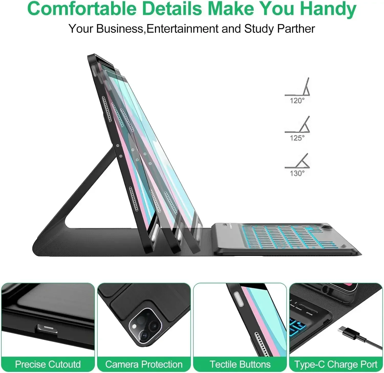 Capa de teclado arredondado para xiaomi pad 7/7 pro 11.2 polegadas tablet destacável sem fio retroiluminado capa de teclado de chave circular