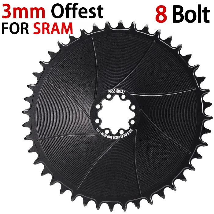 PASS QUEST 3mm Offset 8 bolt plato Road Bike Narrow Wide Chainring  38-54T Chainring for Sram ETAP AXS 12s FORCE RED Crank