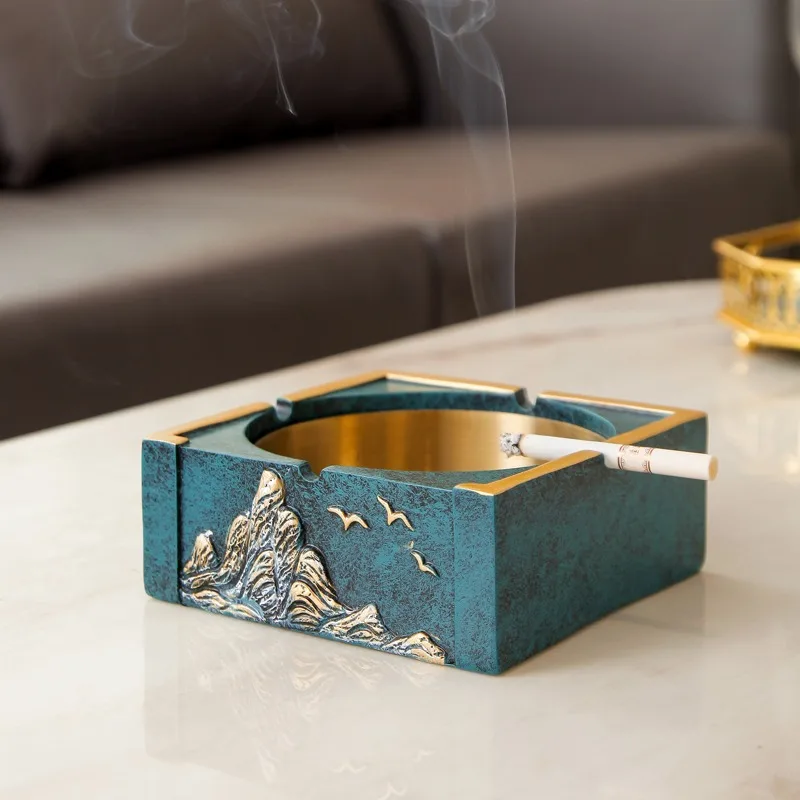 

New Chinese Style Ashtray Zen Inspired Creative Personality Trendy Home Living Room Coffee Table Niche High-end Decoration