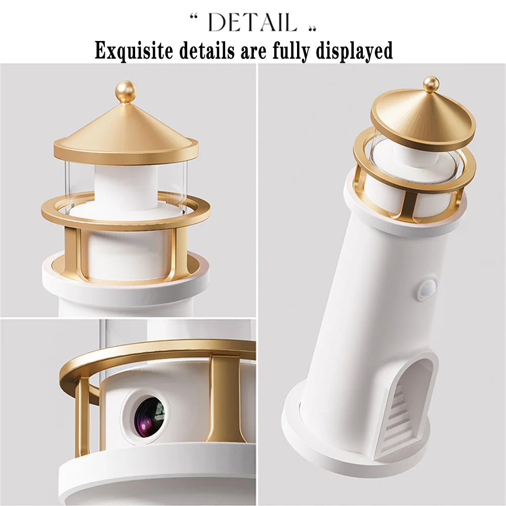 Fashion Moon Projection Lighthouse Night Lights Motion Sensor Dimmable Timing Ambient Lamp Decor Bluetooth Music Christmas Gift