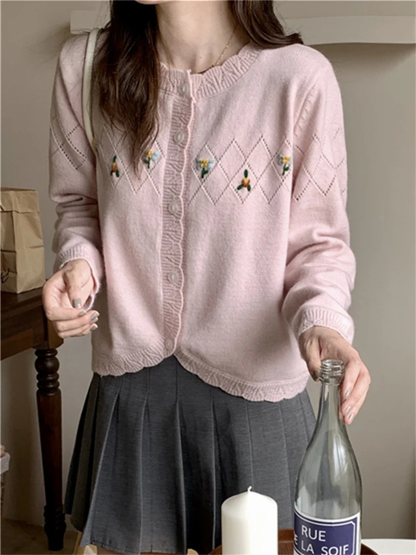 

Alien Kitty Sweet Sweaters Autumn Gentle Women Chic Knitted New Slim Full Sleeve Casual Daily Cardigans Office Lady Loose Coats